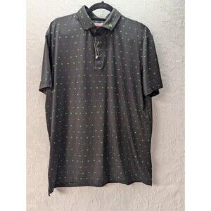 Fore Fathers Black Polo Dress Shirt Men Large Gorpcore Golf Performance Club Car